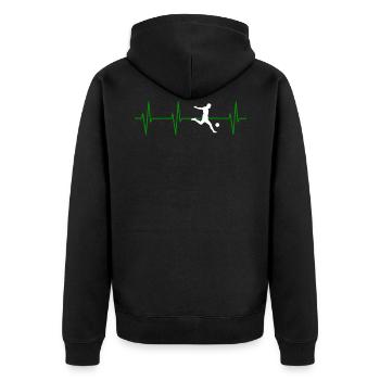 Soccer Gift For Your Mother And Father - Unisex Premium Bio Zip Hoodie - Schwarz - Hinten - Nico (187cm)