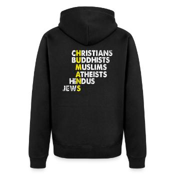 Égalité des religions - Veste à capuche bio Premium Unisexe - noir - Dos - Nico (187cm)