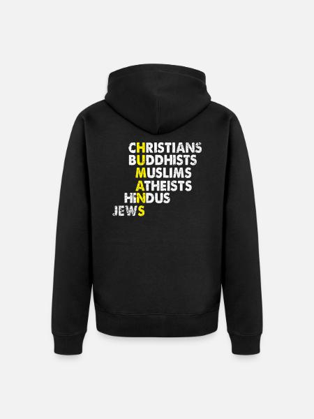 Religions equality - Unisex Premium Organic Zip Hoodie - black