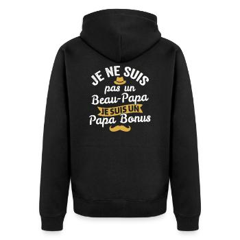 Je ne suis pas un beau-papa je suis un papa bonus - Veste à capuche bio Premium Unisexe - noir - Dos - Nico (187cm)