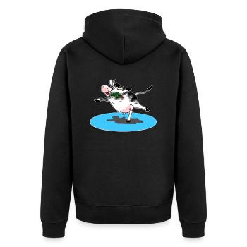 Vache sur la glace - Veste à capuche bio Premium Unisexe - noir - Dos - Nico (187cm)
