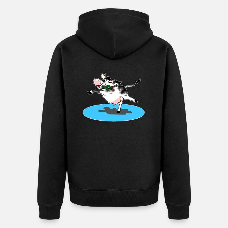 Vache sur la glace - Veste à capuche bio Premium Unisexe - noir