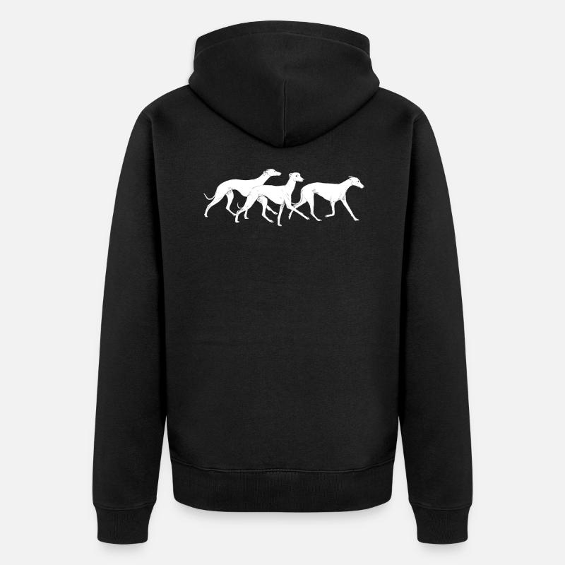 Trois whippets - Veste à capuche bio Premium Unisexe - noir
