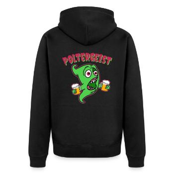 Polterer, wedding shower, bachelor, present - Unisex Premium Organic Zip Hoodie - black - Back - Nico (187cm)