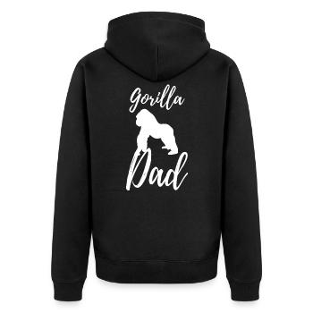 gorilla - Unisex Premium Organic Zip Hoodie - black - Back - Nico (187cm)