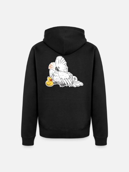 Umbrella Cockatoo - Unisex Premium Organic Zip Hoodie - black
