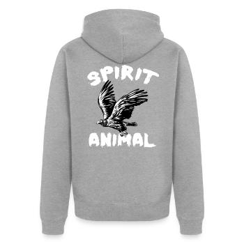 HAWK - Unisex Premium Organic Zip Hoodie - heather grey - Back - Nico (187cm)