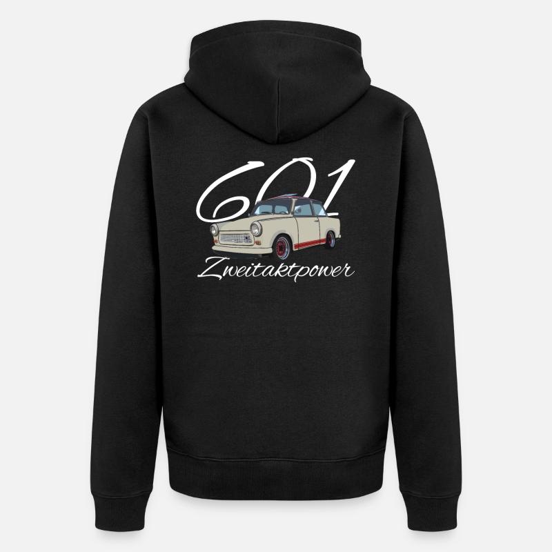 601 Zweitakt power - Unisex Premium Bio Zip Hoodie - Schwarz