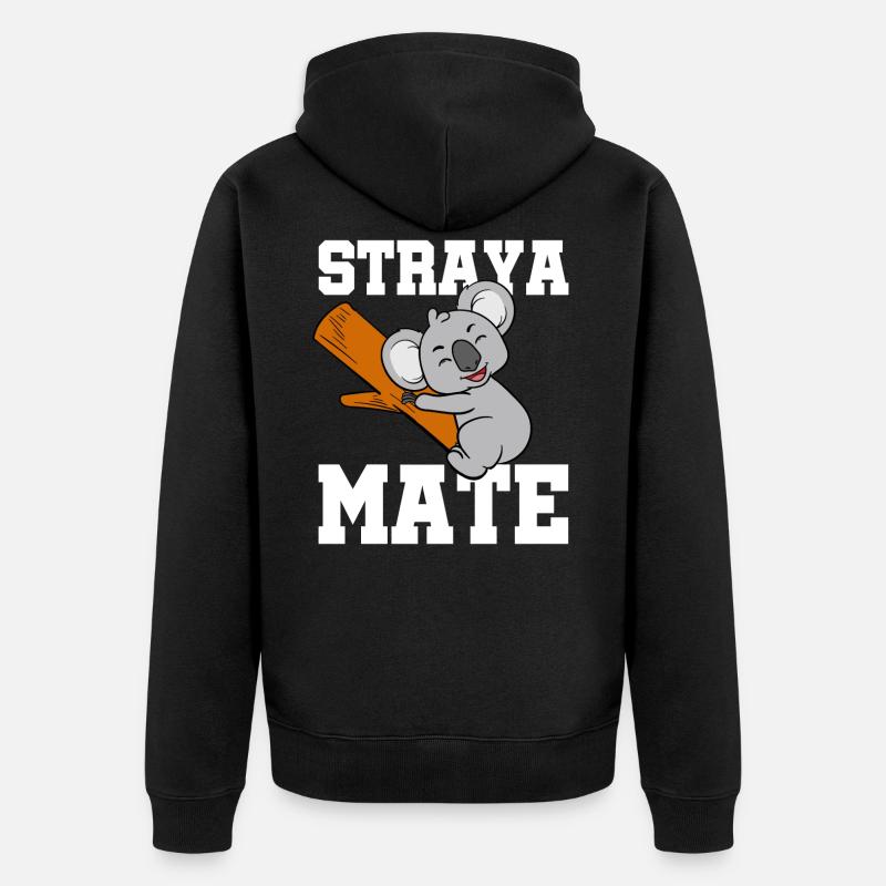 Straya Mate - Unisex Premium Bio Zip Hoodie - Schwarz