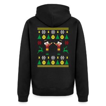 Nutcracker Time Cooles Weihnachtsmotiv Christmas - Unisex Premium Bio Zip Hoodie - Schwarz - Hinten - Nico (187cm)