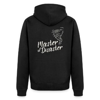Master of Disaster - Unisex Premium Bio Zip Hoodie - Schwarz - Hinten - Nico (187cm)