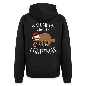 Paresseux Noël Wake Me Up Ugly Christmas - Veste à capuche bio Premium Unisexe - noir - Dos - Nico (187cm)