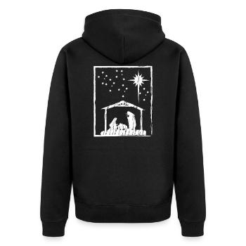 Christmas Christian - Unisex Premium Organic Zip Hoodie - black - Back - Nico (187cm)