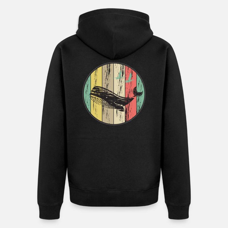 Wal - Unisex Premium Bio Zip Hoodie - Schwarz