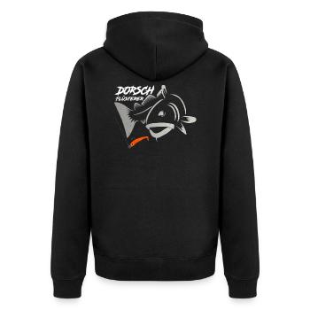 Cod Whisperer Fishing - Unisex Premium Organic Zip Hoodie - black - Back - Nico (187cm)