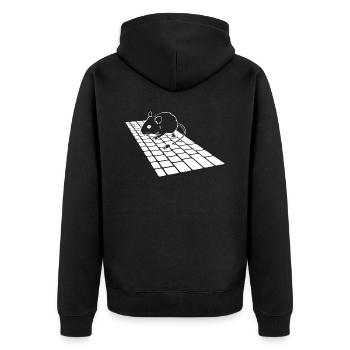 Maus - Tastatur - Computer - Geschenkidee - Unisex Premium Bio Zip Hoodie - Schwarz - Hinten - Nico (187cm)