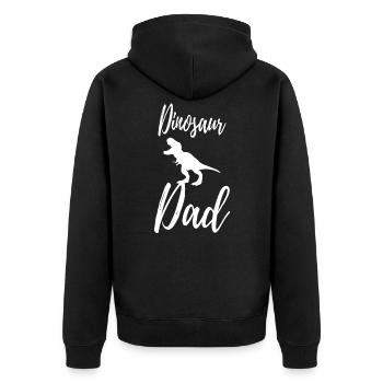 Dinosaur - Unisex Premium Organic Zip Hoodie - black - Back - Nico (187cm)