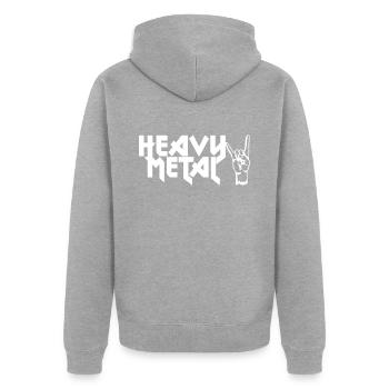 Heavy Metal - Veste à capuche bio Premium Unisexe - gris chiné - Dos - Nico (187cm)