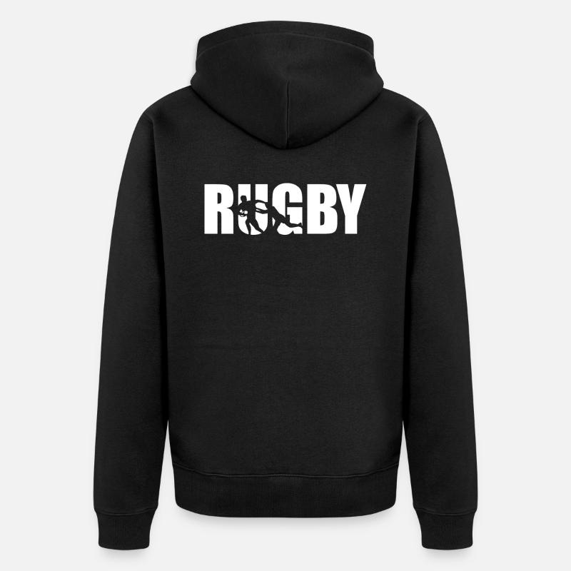 rugby - Veste à capuche bio Premium Unisexe - noir