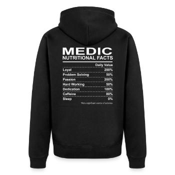 Medic Nutritional Facts - Unisex Premium Organic Zip Hoodie - black - Back - Nico (187cm)