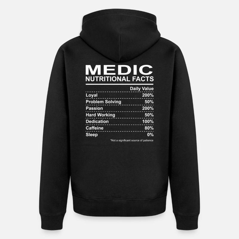 Informations nutritionnelles sur les médicaments - Veste à capuche bio Premium Unisexe - noir
