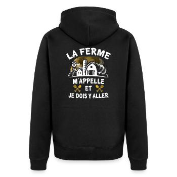 la ferme m'appelle et je dois y aller - Veste à capuche bio Premium Unisexe - noir - Dos - Nico (187cm)