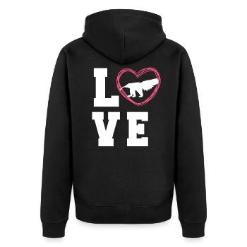 Anteater T-Shirt For Women - Unisex Premium Organic Zip Hoodie - black - Back - Nico (187cm)