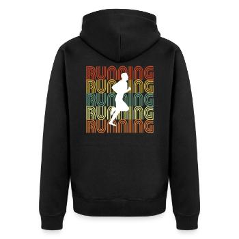 RUNNING - Unisex Premium Bio Zip Hoodie - Schwarz - Hinten - Nico (187cm)
