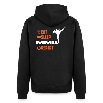 EAT SLEEP MMA - Mma Tshirt - Unisex Premium Organic Zip Hoodie - black - Back - Nico (187cm)