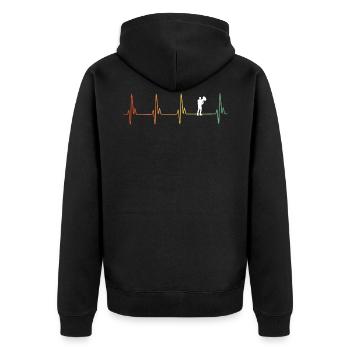 Hipster tuba heartbeat - Unisex Premium Organic Zip Hoodie - black - Back - Nico (187cm)