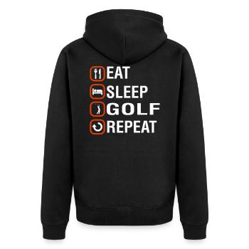 Funny Golf Birthday Gift - Unisex Premium Bio Zip Hoodie - Schwarz - Hinten - Nico (187cm)