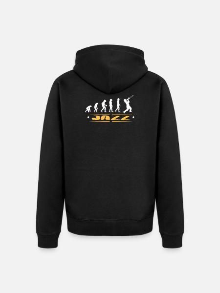EVOLUTION JAZZ - Unisex Premium Organic Zip Hoodie - black