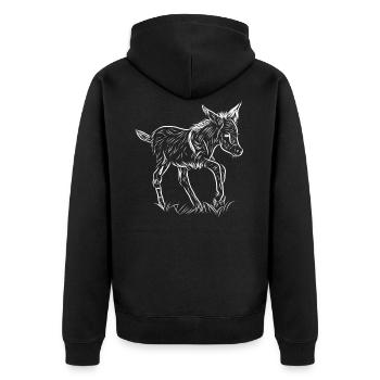 ass - Unisex Premium Organic Zip Hoodie - black - Back - Nico (187cm)