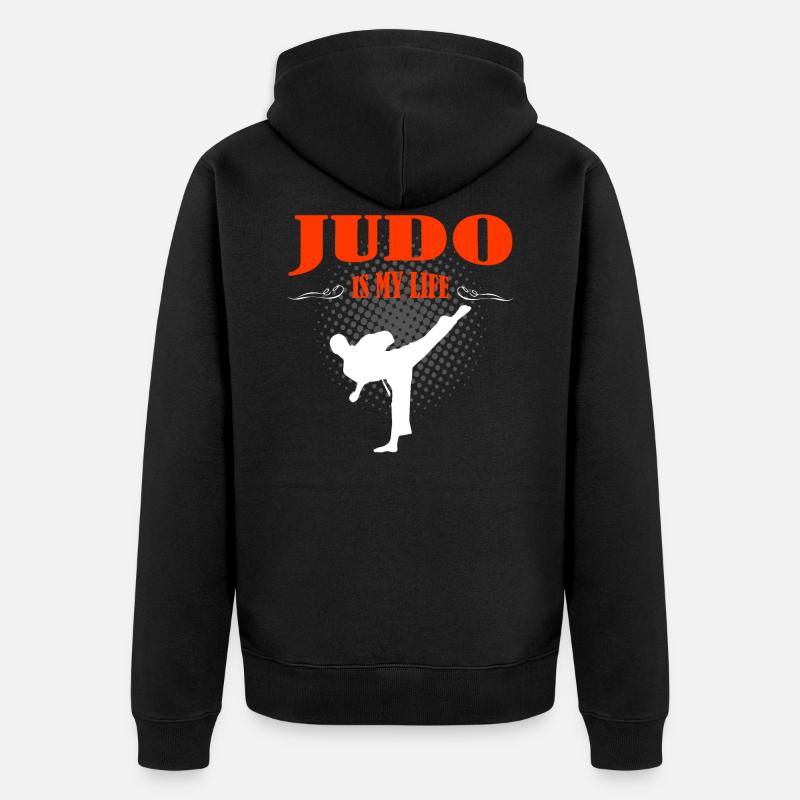 judo - Veste à capuche bio Premium Unisexe - noir
