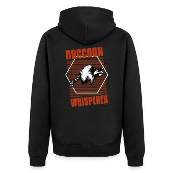 raccoon whisperer vintage tshirt - Unisex Premium Organic Zip Hoodie - black - Back - Nico (187cm)