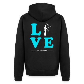 JUGGLING LOVE - Veste à capuche bio Premium Unisexe - noir - Dos - Nico (187cm)