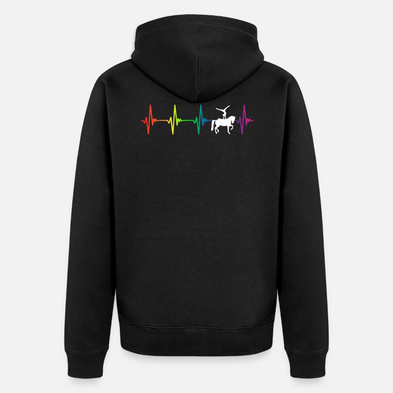 Vaulting Rainbow Heartbeat - Veste à capuche bio Premium Unisexe - noir