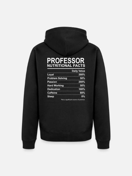Professor Nutritional Facts - Unisex Premium Bio Zip Hoodie - Schwarz