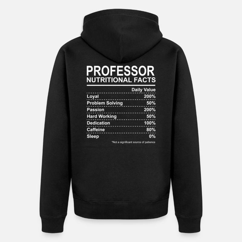 Professeur faits nutritionnels - Veste à capuche bio Premium Unisexe - noir