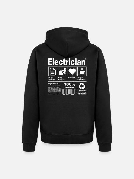 Electrician - Unisex Premium Organic Zip Hoodie - black