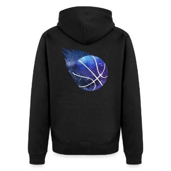 Basketball space motif for women men children - Unisex Premium Organic Zip Hoodie - black - Back - Nico (187cm)