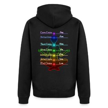 Meditation chakra spiritual funny gift idea - Unisex Premium Organic Zip Hoodie - black - Back - Nico (187cm)