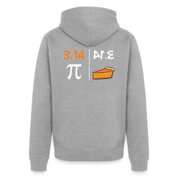 Pi Pie - Unisex Premium Organic Zip Hoodie - heather grey - Back - Nico (187cm)