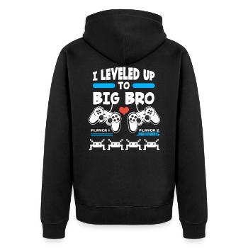 J'ai nivelé jusqu'à Big Bro - Veste à capuche bio Premium Unisexe - noir - Dos - Nico (187cm)