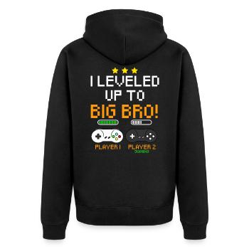 J'ai nivelé jusqu'à Big Bro - Veste à capuche bio Premium Unisexe - noir - Dos - Nico (187cm)