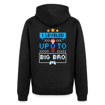 J'ai nivelé jusqu'à Big Bro - Veste à capuche bio Premium Unisexe - noir - Dos - Nico (187cm)