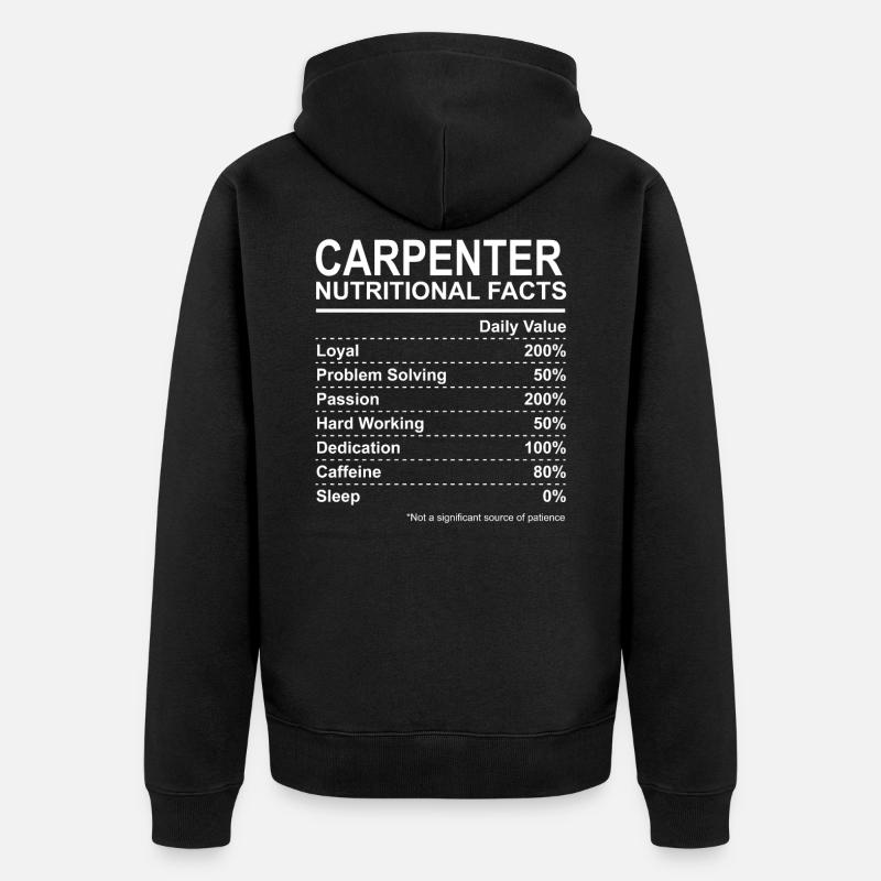 Carpenter Nutritional Facts - Unisex Premium Bio Zip Hoodie - Schwarz
