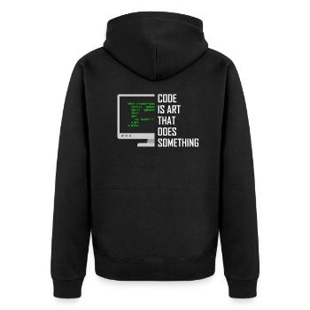 Informatiker Informatik Programmierer Geschenk - Unisex Premium Bio Zip Hoodie - Schwarz - Hinten - Nico (187cm)