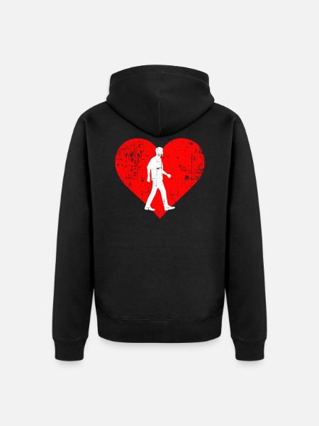 I LOVE WALKING - Unisex Premium Organic Zip Hoodie - black