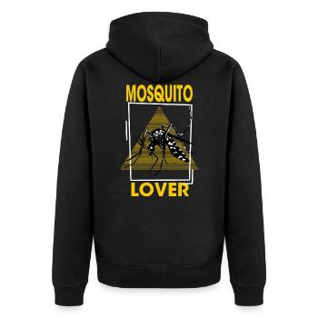 Mosquito Lover - Komarac, Komar, Malaria Mosquito - Unisex Premium Bio Zip Hoodie - Schwarz - Hinten - Nico (187cm)